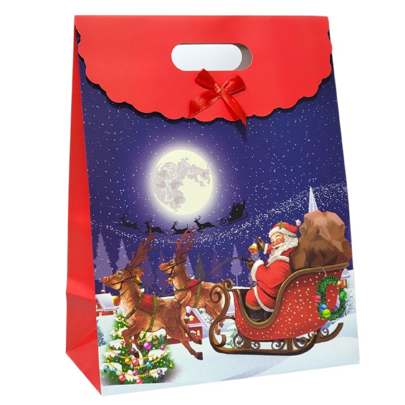 BOLSA DE REGALO NAVIDEÑA EXTRA GRANDE 37X28CM