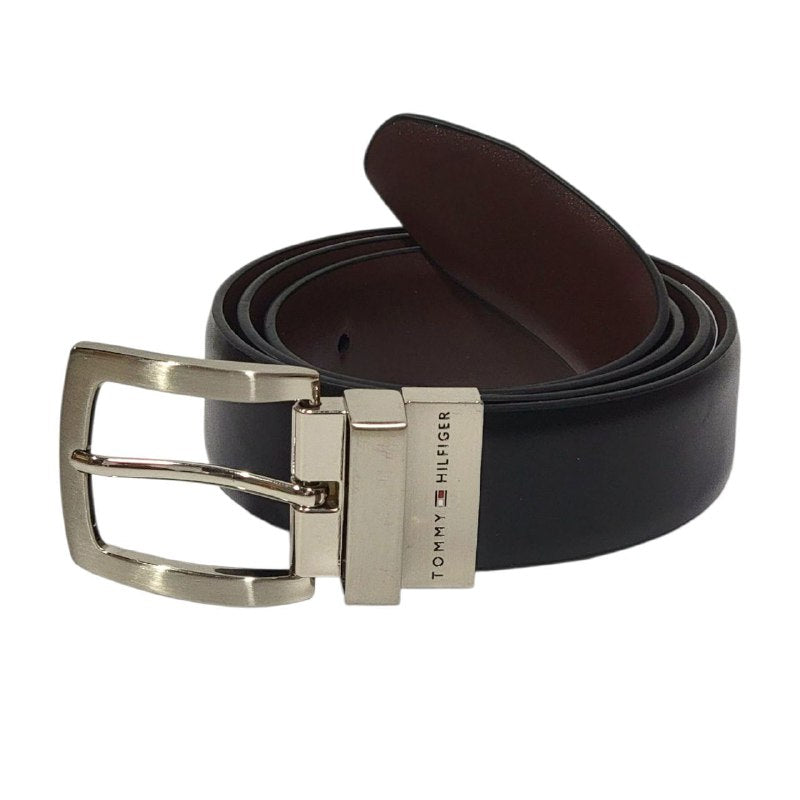 FAJA ORIGINAL TOMMY HILFIGER REVERSIBLE PARA CABALLERO COLOR NEGRO Y CAFÉ TALLA L 38-40