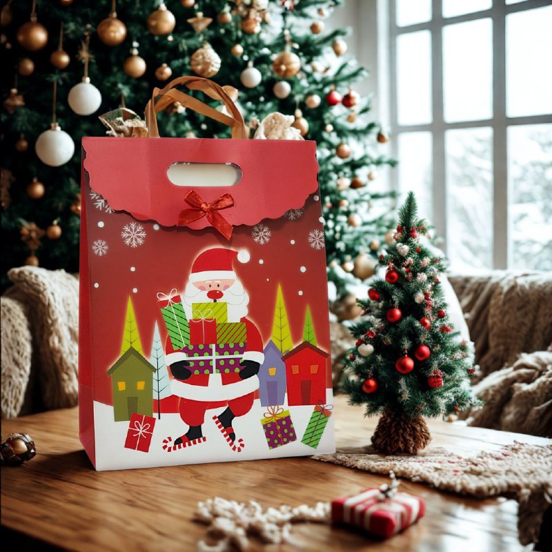 BOLSA DE REGALO NAVIDEÑA MEDIANA 31X24CM