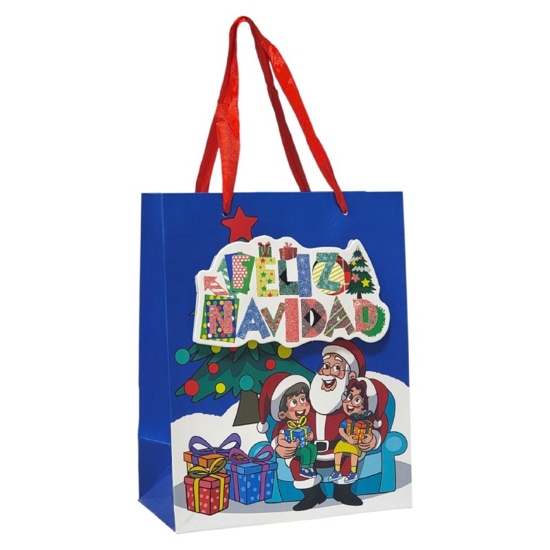 BOLSA DE REGALO NAVIDEÑA PAQUEÑA 18X23X10CM