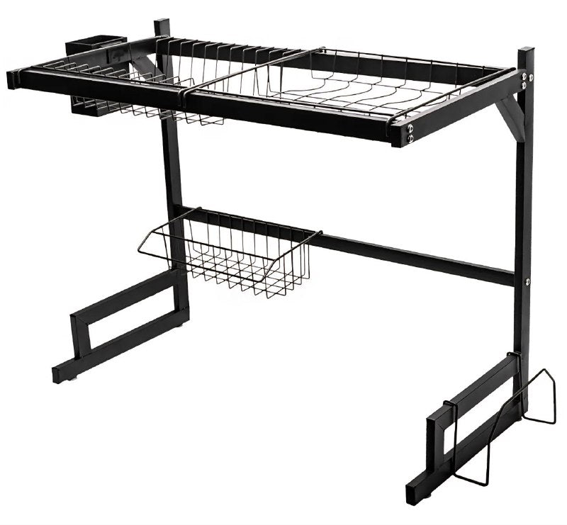 ESTANTE ORGANIZADOR Y ESCURRIDOR DE COCINA, SOBRE EL FREGADERO, ESTANTE DESMONTABLE DE SECADO DE PLATOS DE ACERO INOXIDABLE, FACIL DRENAJE GRAN CAPACIDAD KITCHEN RACK