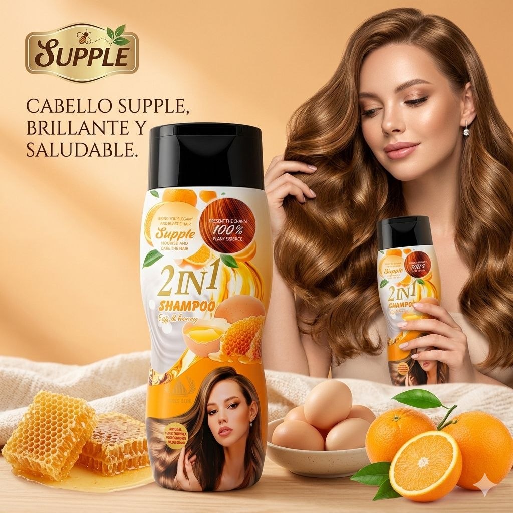 SHAMPOO 2 EN 1 CON EXTRACTO DE MIEL Y HUEVO LIMPIA Y SUAVIZA TREE CITY 400ML