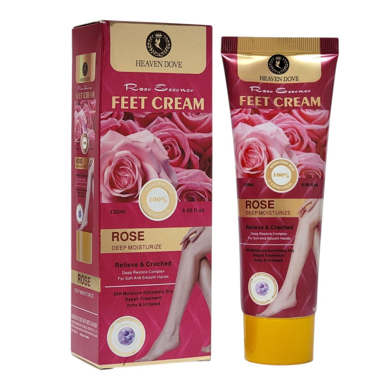 CREMA CORPORAL PARA PIES REPARADORA INTENSIVA CON ESENCIA DE ROSAS HEAVEN DOVE 120ML
