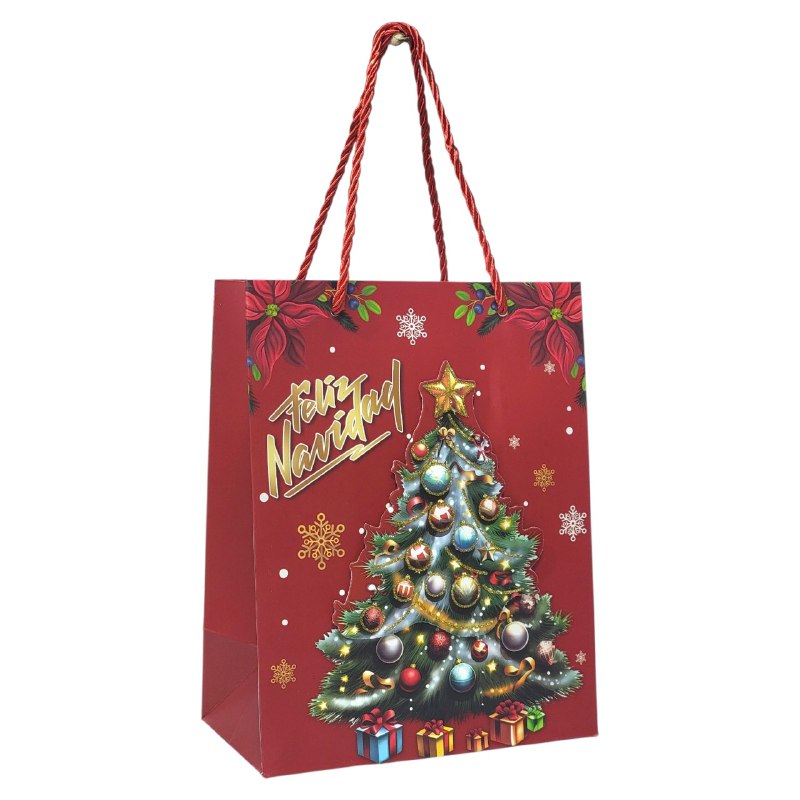 BOLSA DE REGALO NAVIDEÑA PEQUEÑA 18X23X10CM