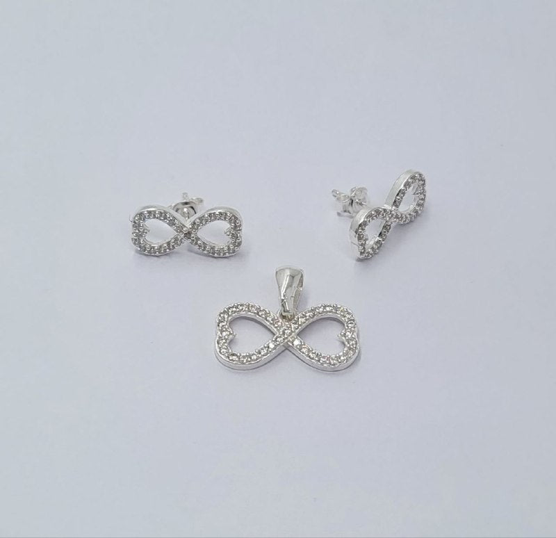 PSET2263 SET INFINITO CON ZIRCONIA BLANCO PLATA 9.25