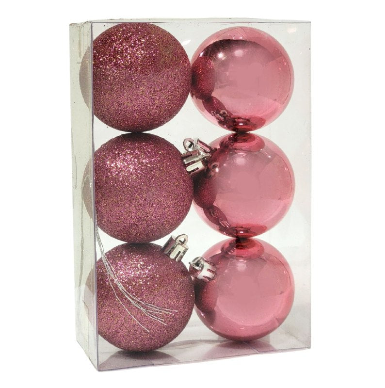 DECORACION ADORNO NAVIDEÑO PAQUETE DE 6 BOLAS DECORATIVAS, 6 CM 37X60X71 IDEALES PARA DARLE UN TOQUE UNICO A TU ARBOL DE NAVIDAD