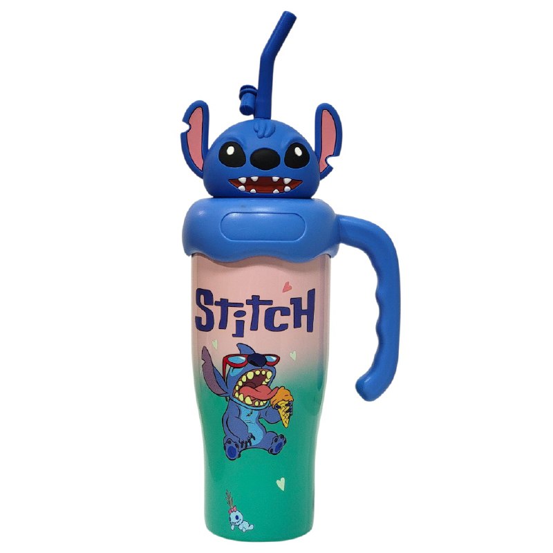 VASO TERMO DE ACERO INOXIDABLE CON ASA DISEÑOS VARIADOS PARA NIÑOS Y NIÑAS 30OZ, 6 ESTILOS