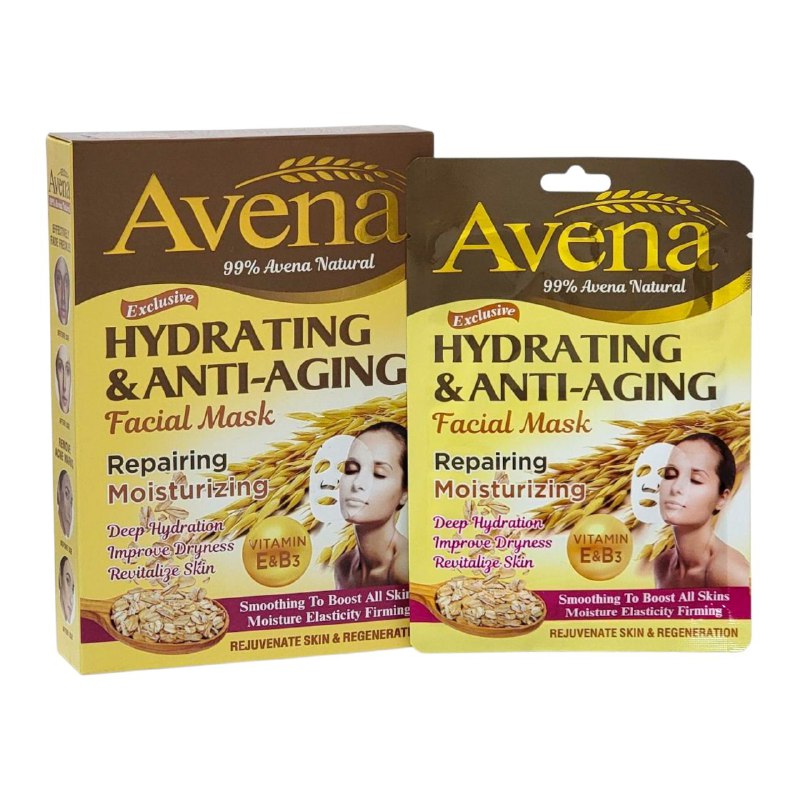 MASCARILLA FACIAL DE AVENA HIDRATANTE Y ANTIENVEJECIMIENTO, ACIDO HIALURONICO, VITAMINA E Y B3, HIDRATACION INTENSIVA PARA EL ROSTRO, PIEL SALUDABLE FRUIT OF THE WOKALI PROFESSIONAL CARE 30ML