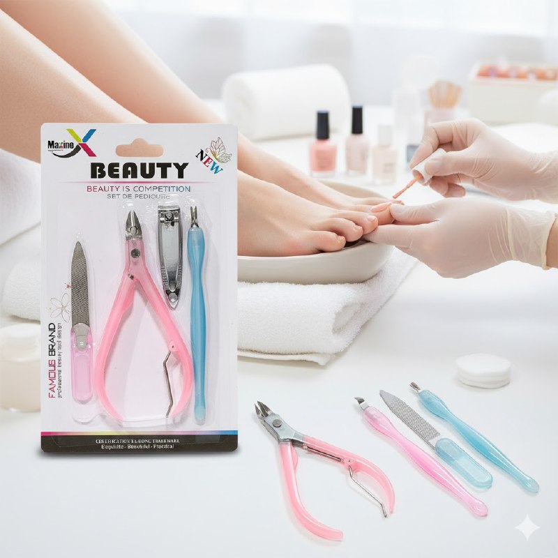 SET DE PEDICURA DE 4 PIEZAS QUE ELIMINAN CALLOS, ALISAN LA PIEL Y MANTIENEN TUS UÑAS IMPECABLES MAXINE BEAUTY