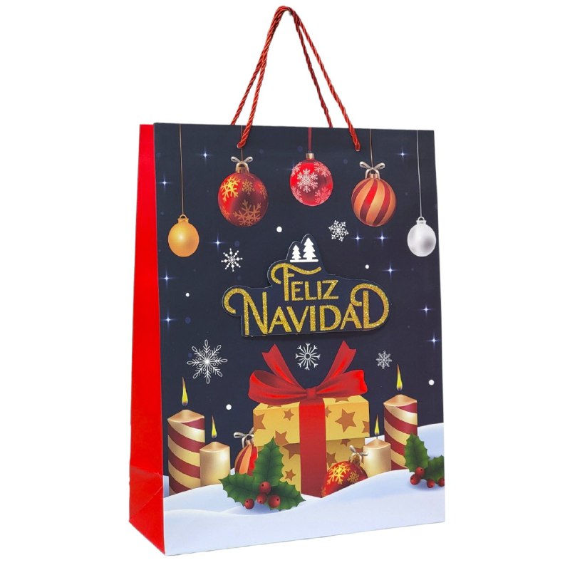 BOLSA DE REGALO NAVIDEÑA GRANDE 30X40X12CM