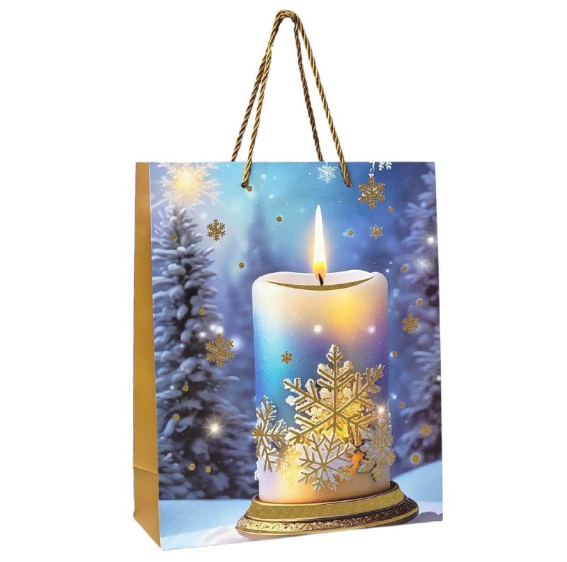 BOLSA DE REGALO NAVIDEÑA MEDIANA 26X32X10CM