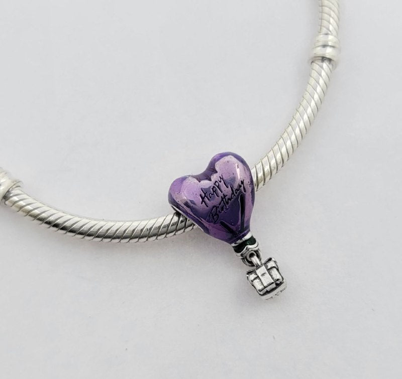 PCHARM3083 FORMA CORAZON MORADO PANDORA PLATA 9.25