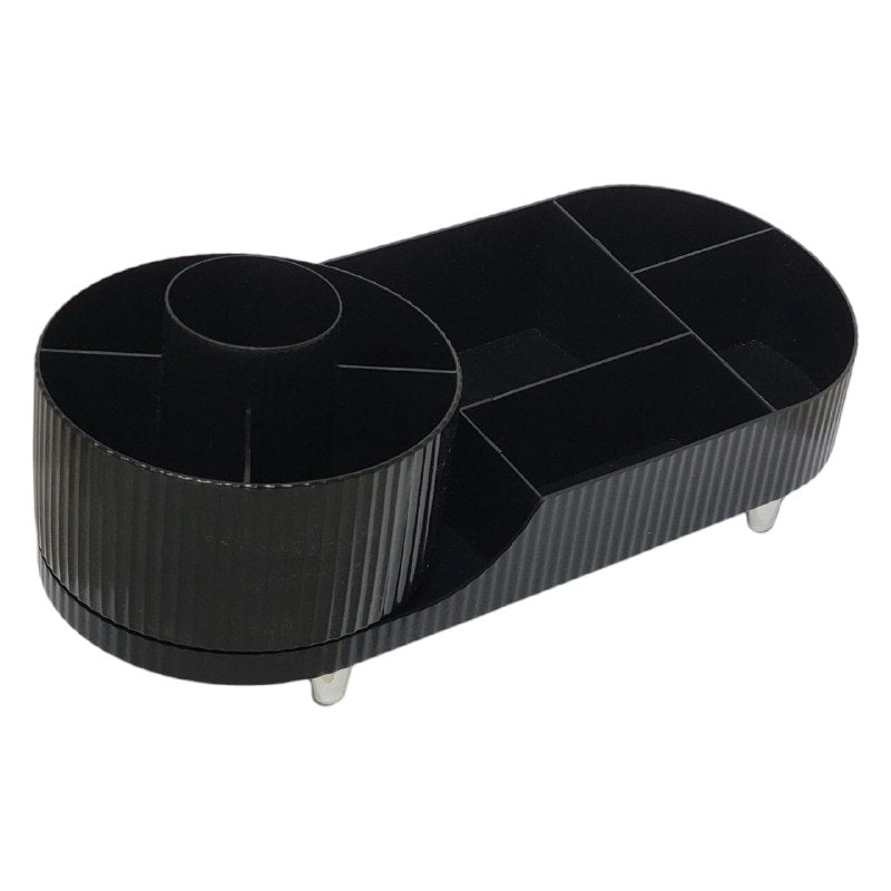 ORGANIZADOR DE MAQUILLAJE Y COSMETICOS DE ACRILICO CON BASE GIRATORIA 15X36CM, 4 ESTILOS