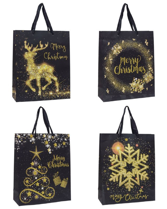 BOLSA DE REGALO NAVIDEÑA MEDIANA 26X32X10CM