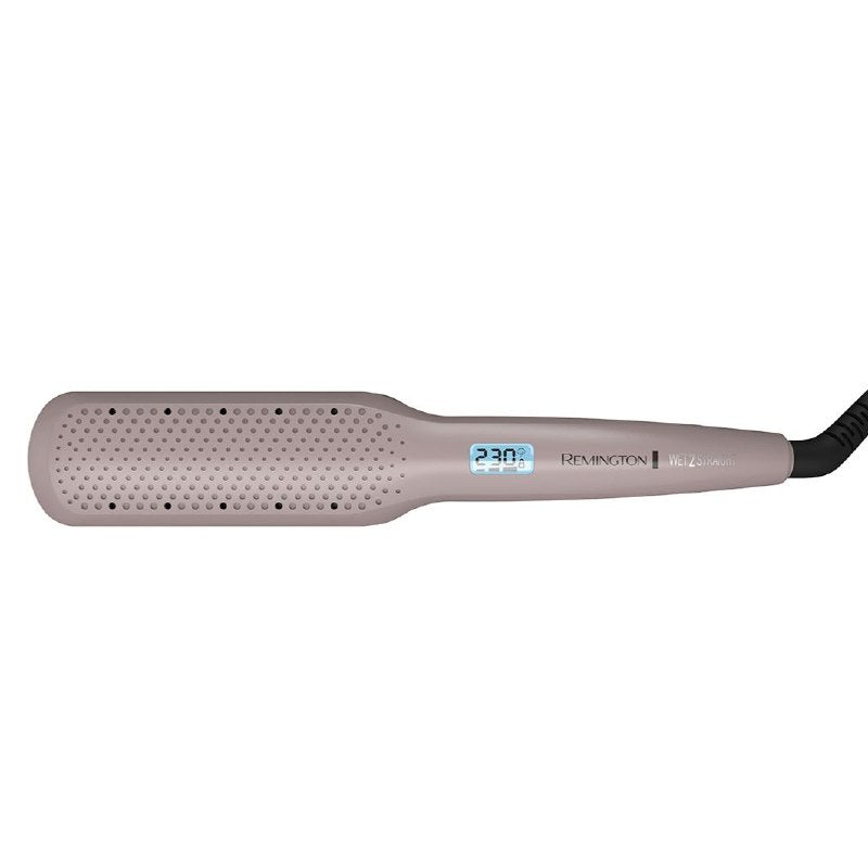 PLANCHA PARA EL CABELLO WET2STRAIGHT, SECA Y ALISA EN UN SOLO PASO, CERAMICA AVANZADA CON MICROACONDICIONADORES, ANTIFRIZZ, CONTROL DE TEMPERATURA DIGITAL, USO SEGURO EN CABELLO HUMEDO O SECO REMINGTON