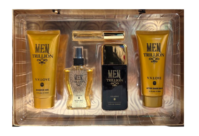 SET VV LOVE MEN TRILLION EDP 100ML, EDP 10ML, BODY LOTION 150ML, SHOWER GEL 150ML, SPLASH 100ML (H)