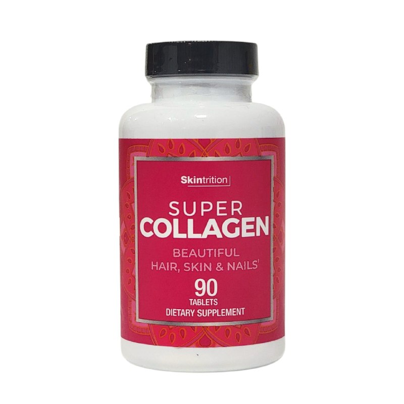 VITAMINAS EN TABLETAS DE SUPER COLAGENO PARA EL CABELLO, PIEL Y UÑAS SKINTRITION 90UND