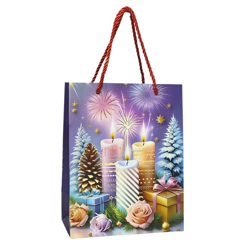 BOLSA DE REGALO NAVIDEÑA MEDIANA 18CMX23CM