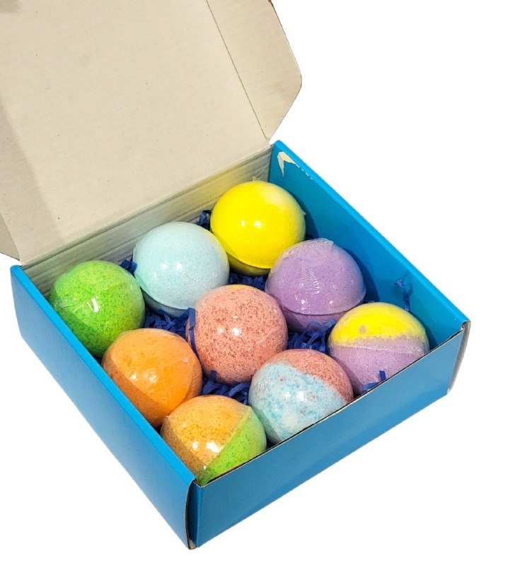 SET DE BOMBAS DE SAL DE BAÑO CON 6 FRAGANCIAS 9PCS SADOER 100GX9