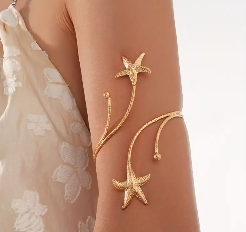 BRAZALETE PARA BRAZO SUPERIOR AJUSTABLE DE ACERO FORMA ESTRELLA DE MAR