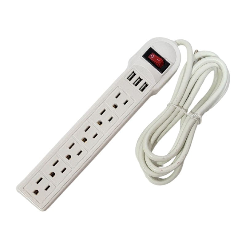 REGLETA EXTENSION ENCHUFE INTELIGENTE, REGLETA ELECTRICA CON MULTIPLES TOMAS Y SALIDAS USB, PROTECCION CONTRA SOBRETENSIONES PARA EL HOGAR Y OFICINA RURIBW