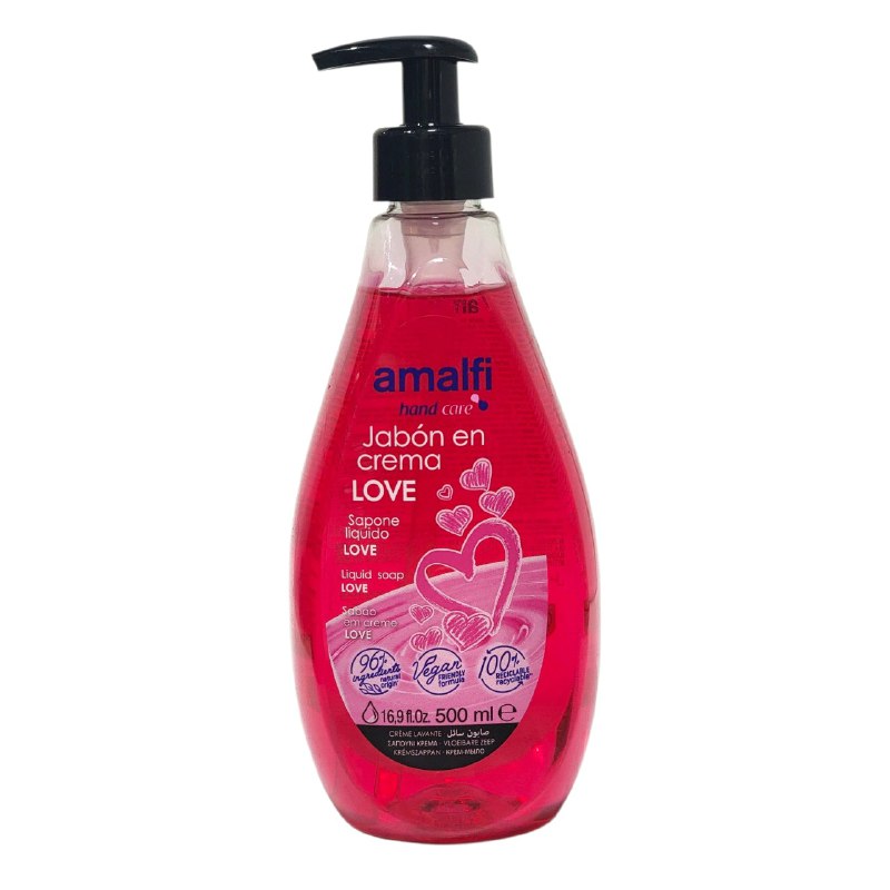 JABON DE MANOS CON AROMA A ROSAS SUAVIZANTE AMALFI 500ML