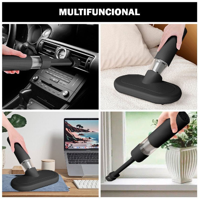MAQUINA ASPIRADORA MINI INALAMBRICA PORTATIL, HERRAMIENTA DE LIMPIEZA MANUAL, PARA POLVO, MIGAJAS, AUTOMOVIL, DOBLE FILTRO COLOR NEGRO