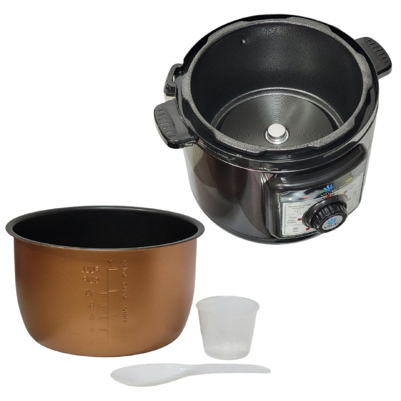 MAQUINA OLLA DE PRESION ELECTRICA DURADERA GRAN CAPACIDAD Y RAPIDA COCCION VIVE 5L