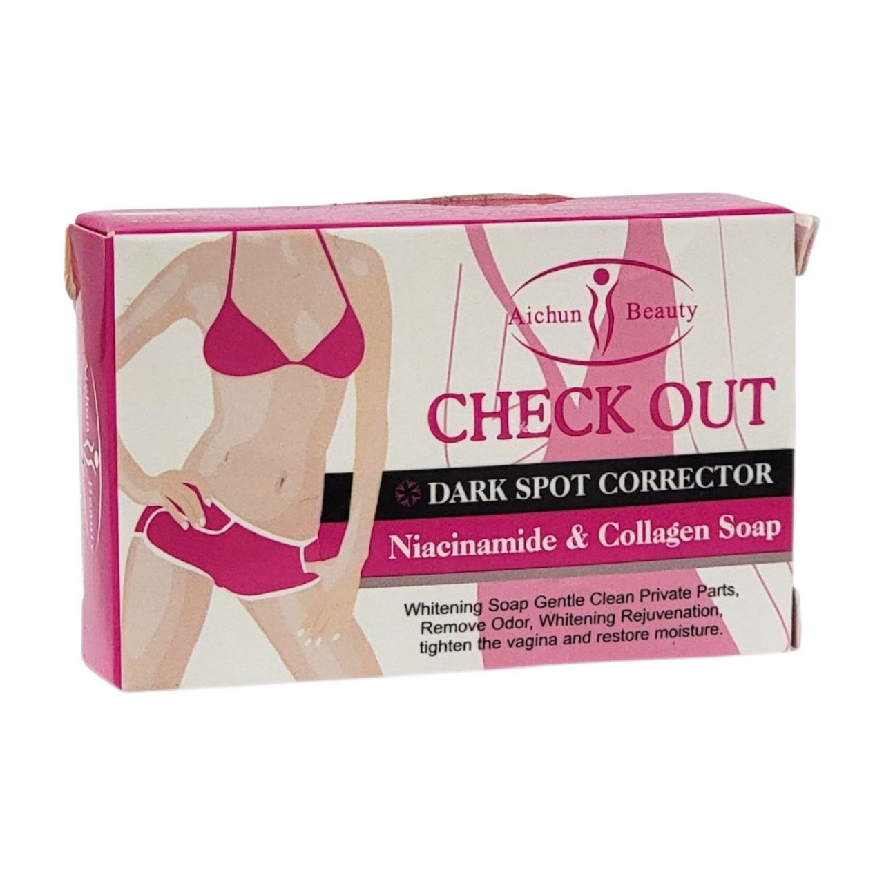 JABON CORPORAL EN BARRA CORRECTOR Y ACLARANTE CON NIACINAMIDA Y COLAGENO AICHUN BEAUTY 40G