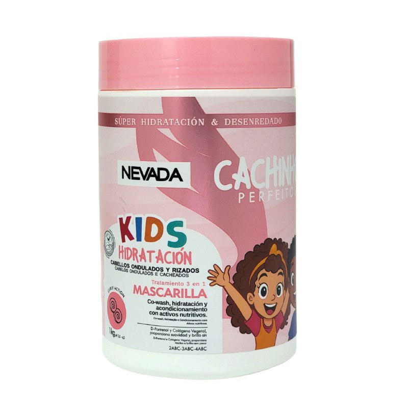 TRATAMIENTO PARA EL CABELLO 3 EN 1 PARA NIÑOS HIDRATANTE PARA PELO ONDULADO RIZADO NEVADA KIDS 1KG