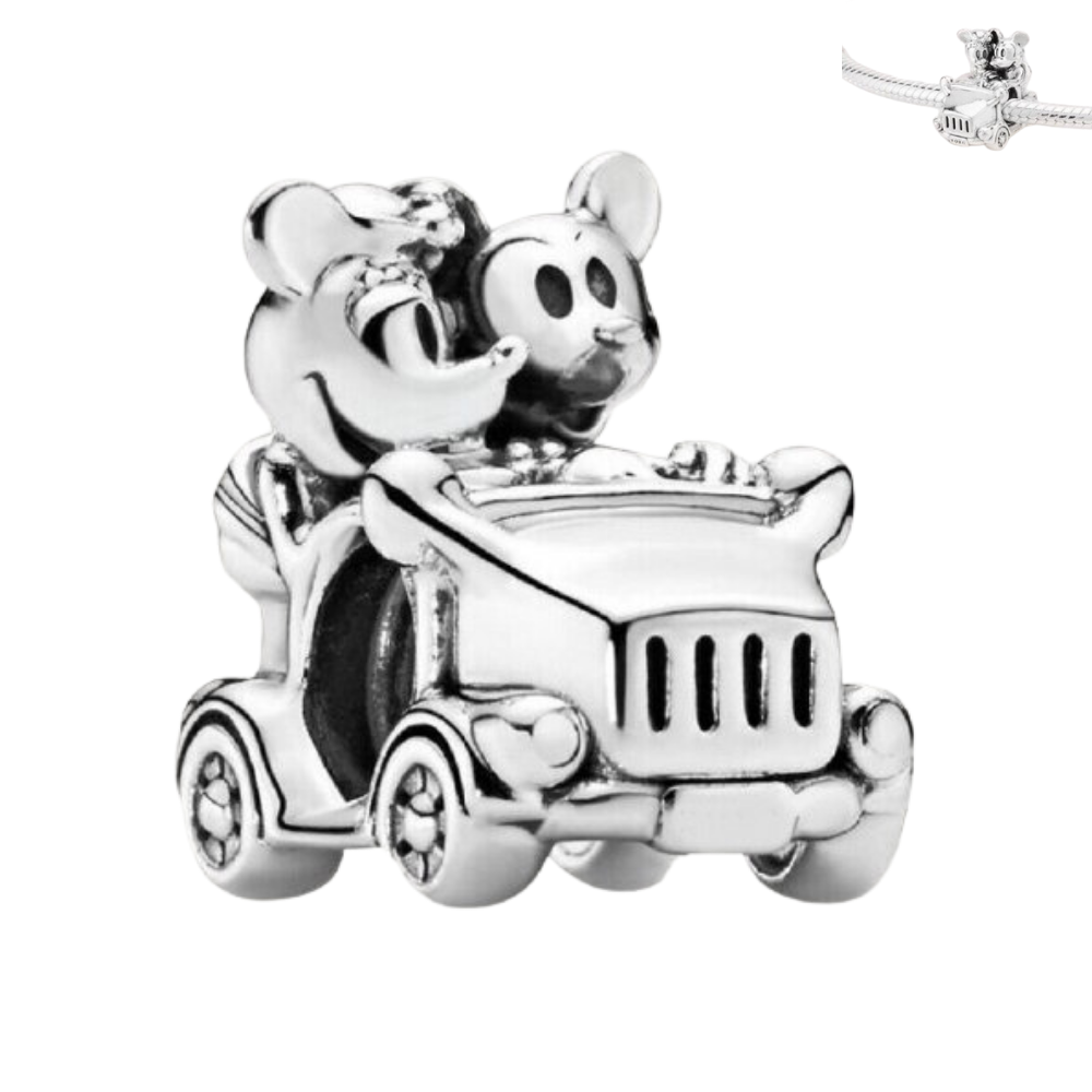 PCHARM1563 MINNIE Y MICKEY MOUSE EN CARRO