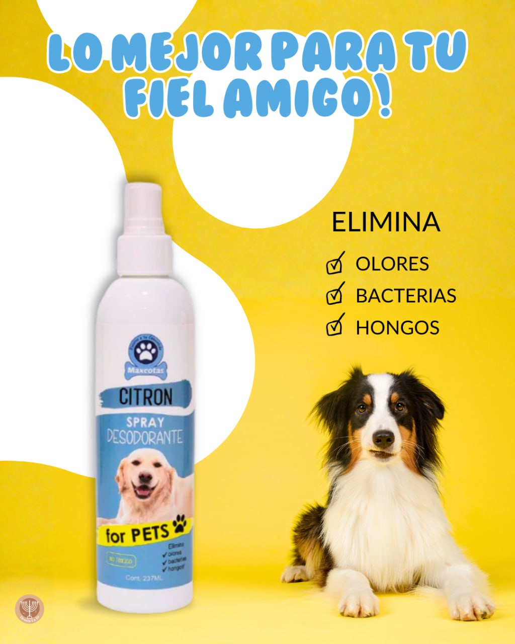 PERFUME PARA PERROS, SPRAY DESODORANTE QUE ELIMINA OLORES, BACTERIAS, HONGOS, NO TOXICO DE EUCALIPTO, OLOR LIMPIO Y FRESCO SIN BAÑARLO MAXCOTAS 273ML