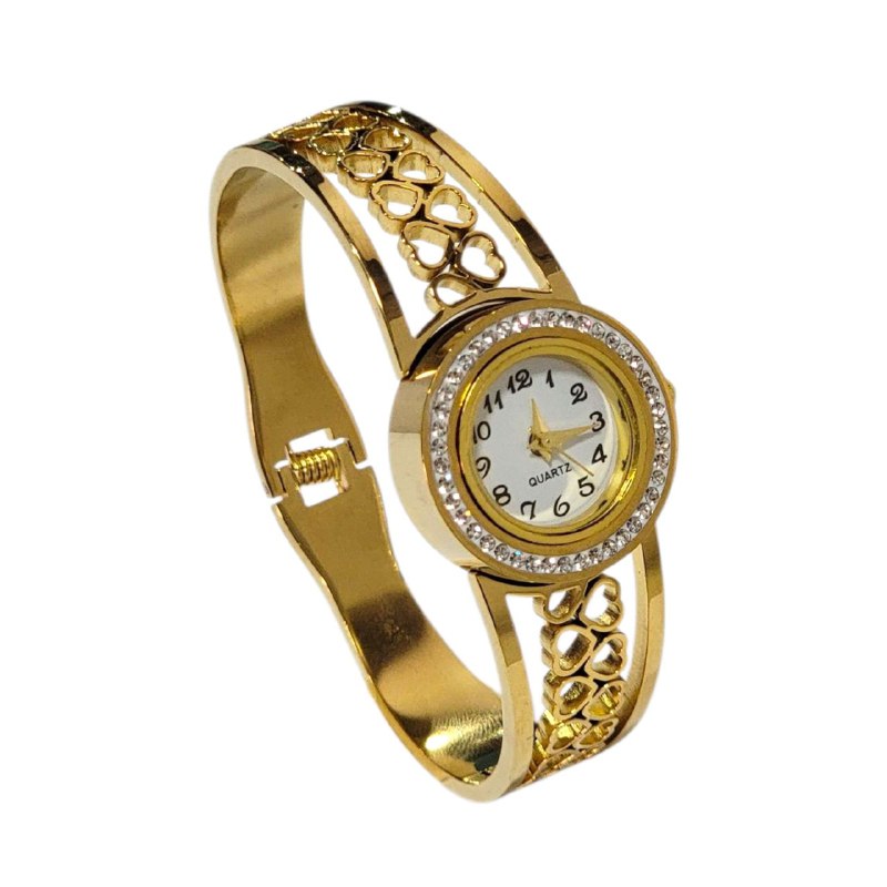 RELOJ ECONÓMICO PARA DAMA DE ACERO CON BAÑO DE ENCHAPE