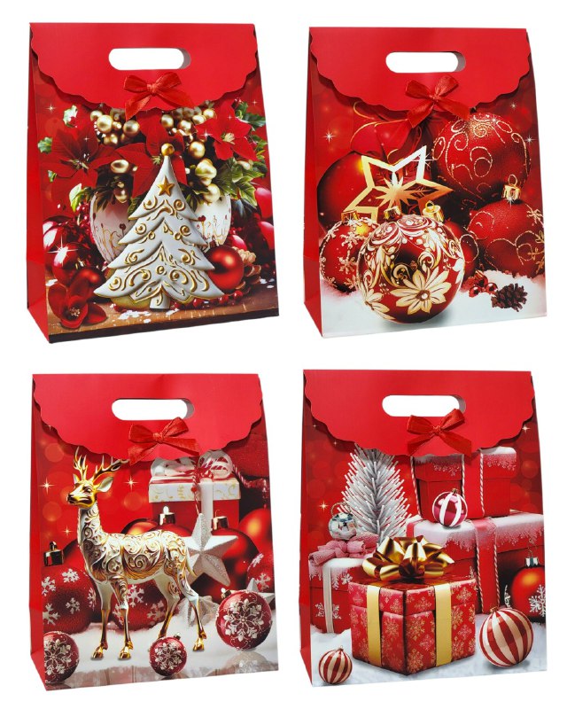 BOLSA DE REGALO NAVIDEÑA MEDIANO 32X24CM