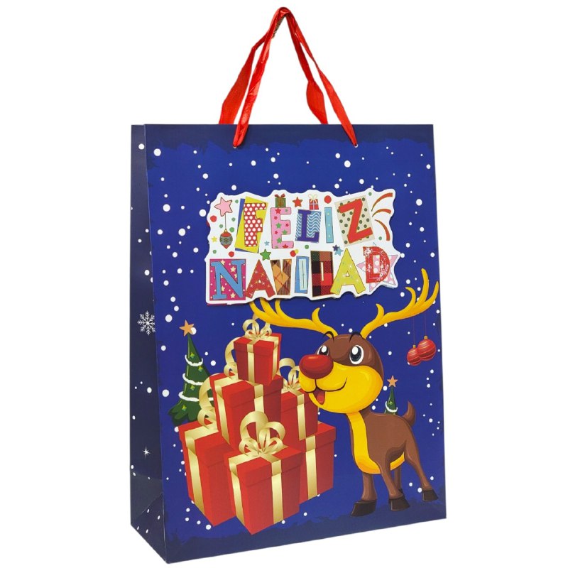 BOLSA DE REGALO NAVIDEÑA GRANDE 30X40X12CM