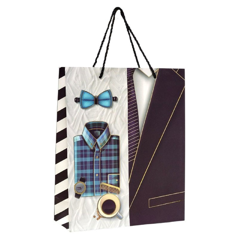 BOLSA DE REGALO PARA HOMBRE GRANDE MEDIANA 26X32X10CM