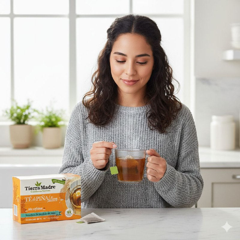 TE DE PIÑA DE HIERBAS NATURALES SIN CAFEINA PARA AYUDAR LA DIGESTION Y PERDER PESO TIERRA MADRE 24UND