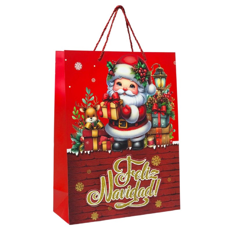 BOLSA DE REGALO NAVIDEÑA GRANDE 30X40X12CM