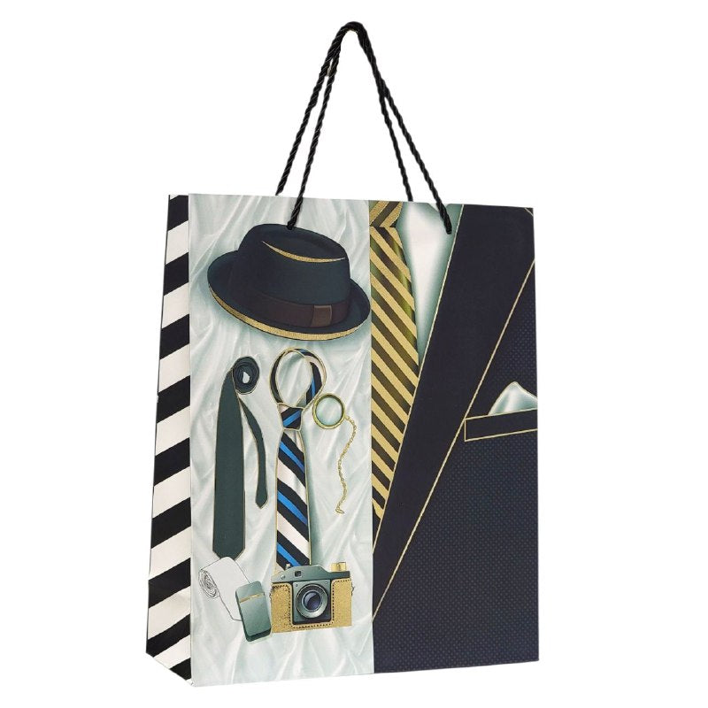 BOLSA DE REGALO PARA HOMBRE GRANDE MEDIANA 26X32X10CM