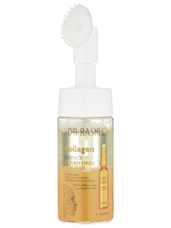 LIMPIADOR FACIAL EN ESPUMA LIMPIADORA CON ESENCIA DE COLAGENO, CEPILLO SUAVE, ELIMINA IMPUREZAS DE POROS DR RASHEL 125ML