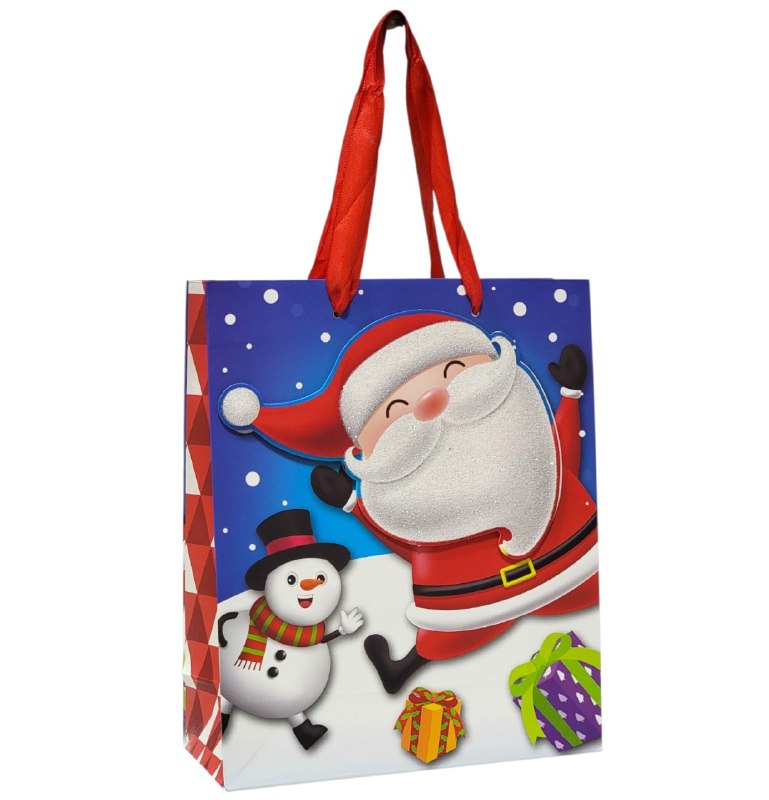 BOLSA DE REGALO NAVIDEÑA PAQUEÑA 19.5X23.5X10CM