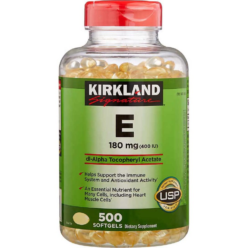 VITAMINAS EN CAPSULAS DE VITAMINA E, AYUDAN A REFORZAR EL SISTEMA INMUNITARIO ANTIOXIDANTE EN MUCHAS CELULAS Y LAS DEL MUSCULO CARDIACO KIRKLAND 500UND