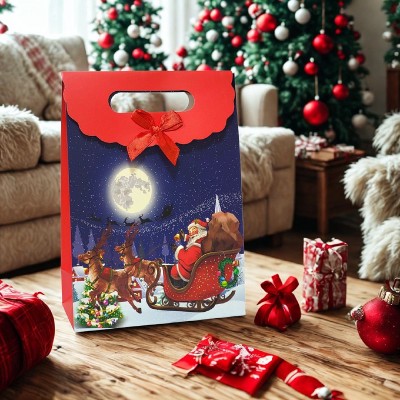 BOLSA DE REGALO NAVIDEÑA MEDIANO 27X19CM