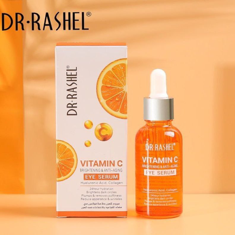 SUERO FACIAL PARA OJOS CON VITAMINA C Y ACIDO HIALURONICO DR RASHEL 30ML