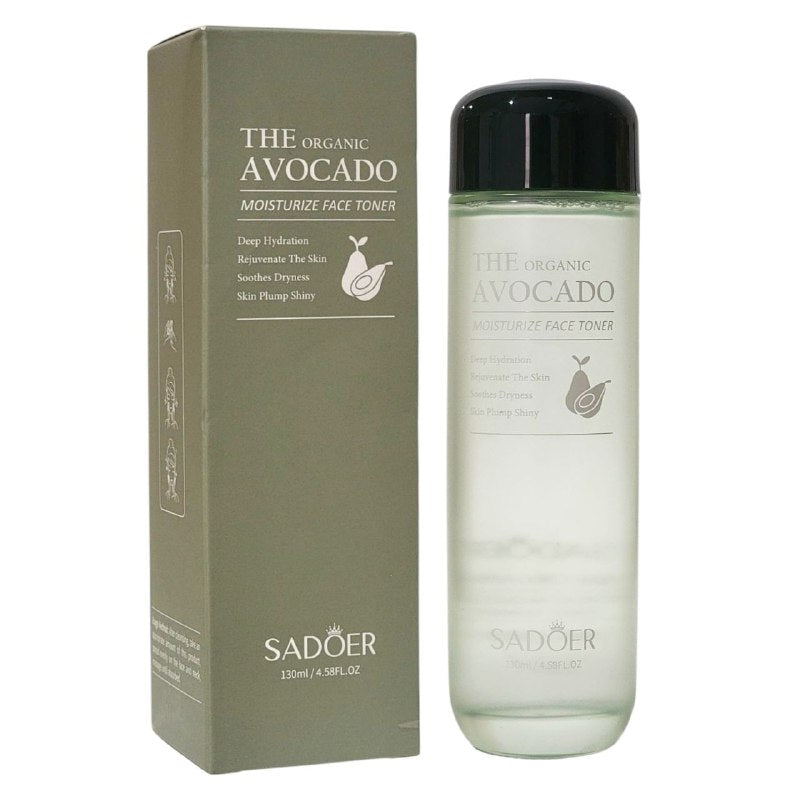 TONICO FACIAL HIDRATANTE DE AGUACATE, TEXTURA CLARA, HIDRA INMEDIATAMENTE Y REFRESCA, FACIL DE ABSORBER SADOER THE ORGANIC AVOCADO 130ML