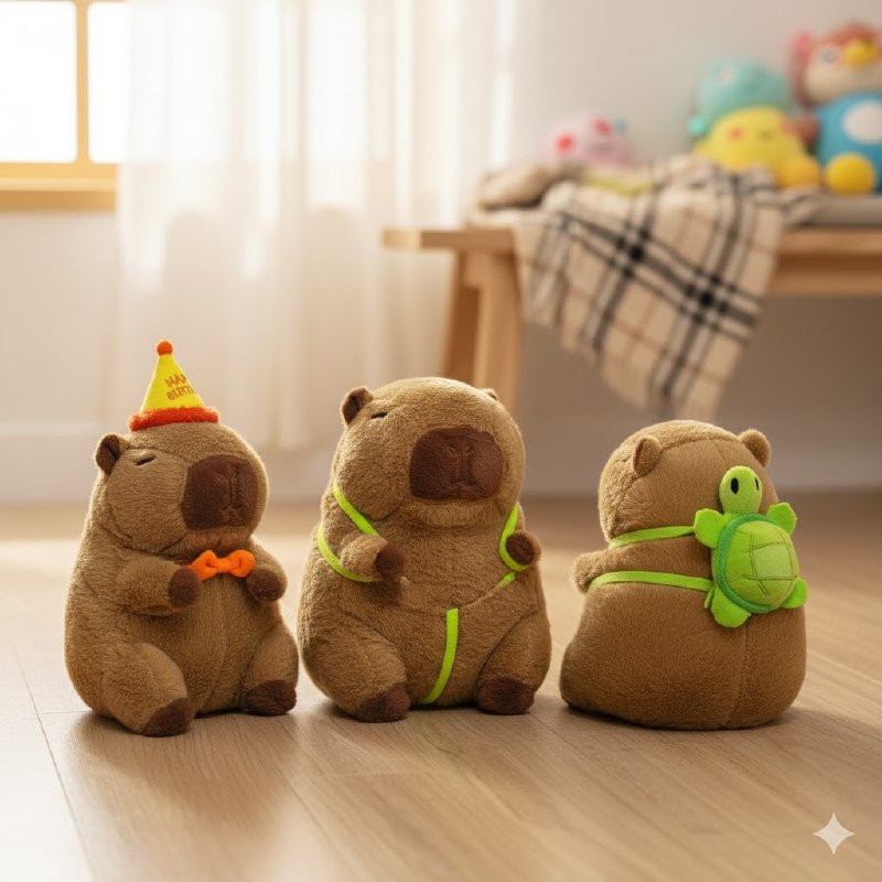 PELUCHE EN FORMA DE CAPIBARA CAPYBARA TIERNO Y SUAVE, 2 ESTILOS
