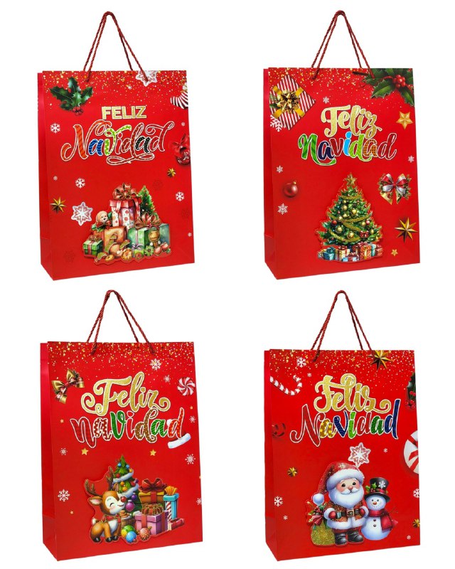 BOLSA DE REGALO NAVIDEÑA GRANDE 30X40X12CM