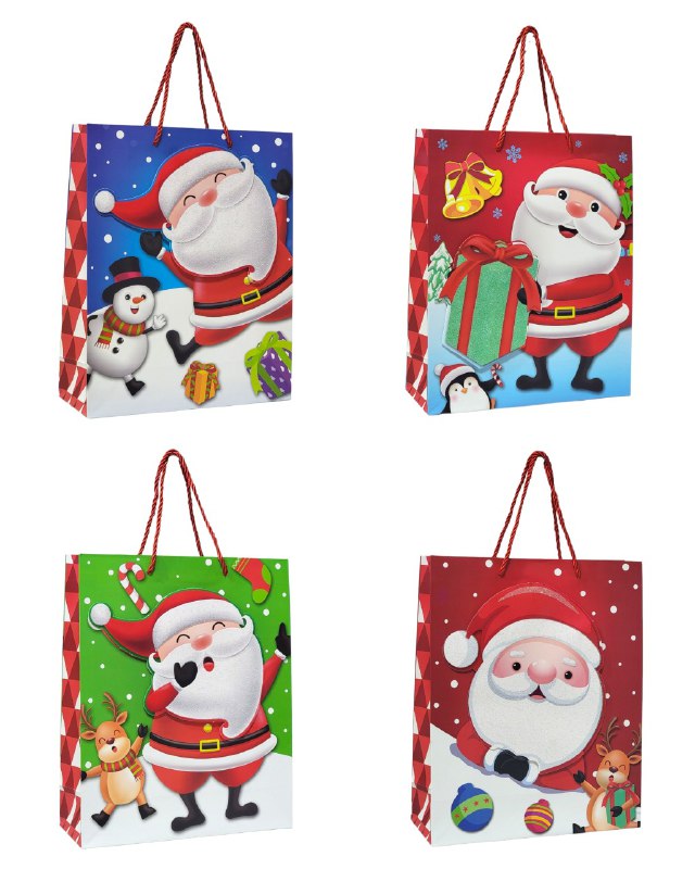 BOLSA DE REGALO NAVIDEÑA MEDIANA 26X32X10CM