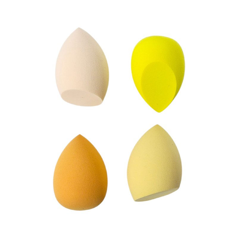 ESPONJAS DE MAQUILLAJE EN SET DE 4 PIEZAS, PARA APLICAR BASE, CORRECTOR Y POLVOS