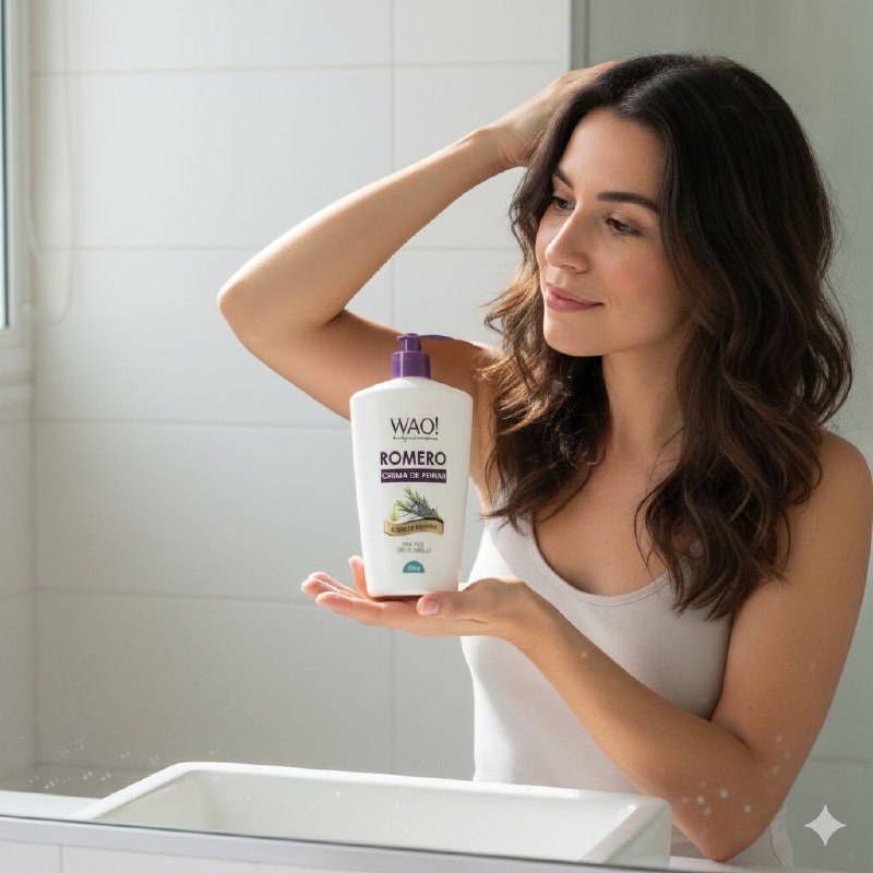 CREMA PARA PEINAR EL CBELLO DE ACEITE DE ROMERO, DA RILLO, RESTAURA LA FIBRA CAPILAR Y DA PROTECCION UV SOLAR WAO BEAUTY 250G